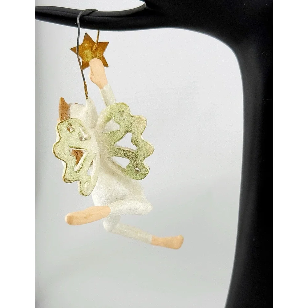 Dancing Angel With A Star Glittery Ornament. 5.5